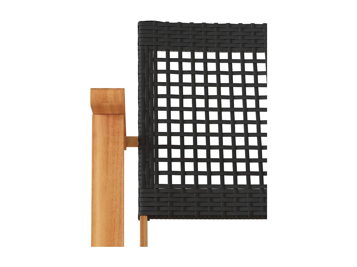 Claire-Émilie  Chaises de jardin lot de 2 noir résine tressée et bois d’acacia