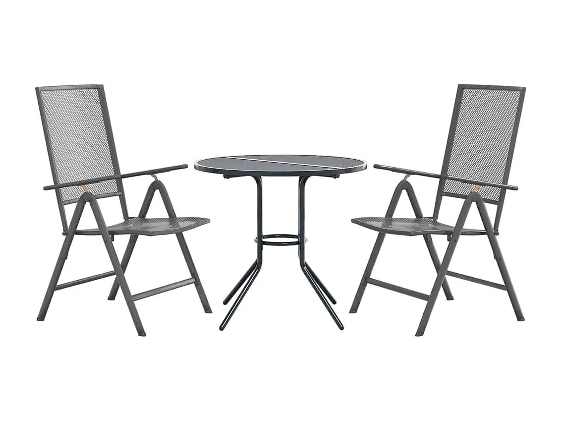 Bollène  Ensemble de chaises de jardin inclinables 3 pcs anthracite