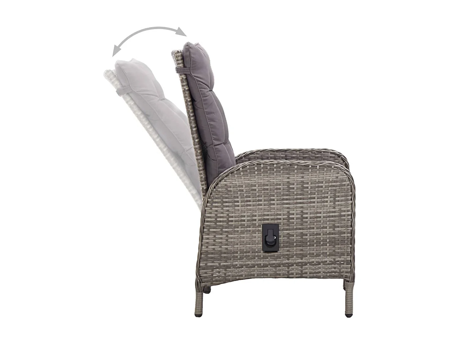 Ortona  Ensemble de bistro de jardin 3 pcs Résine tressée Gris