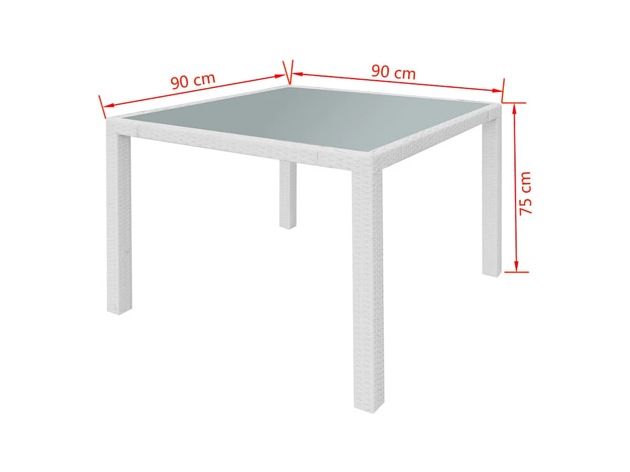 Fea  Salon de jardin 5 pcs Résine tressée Blanc-crème