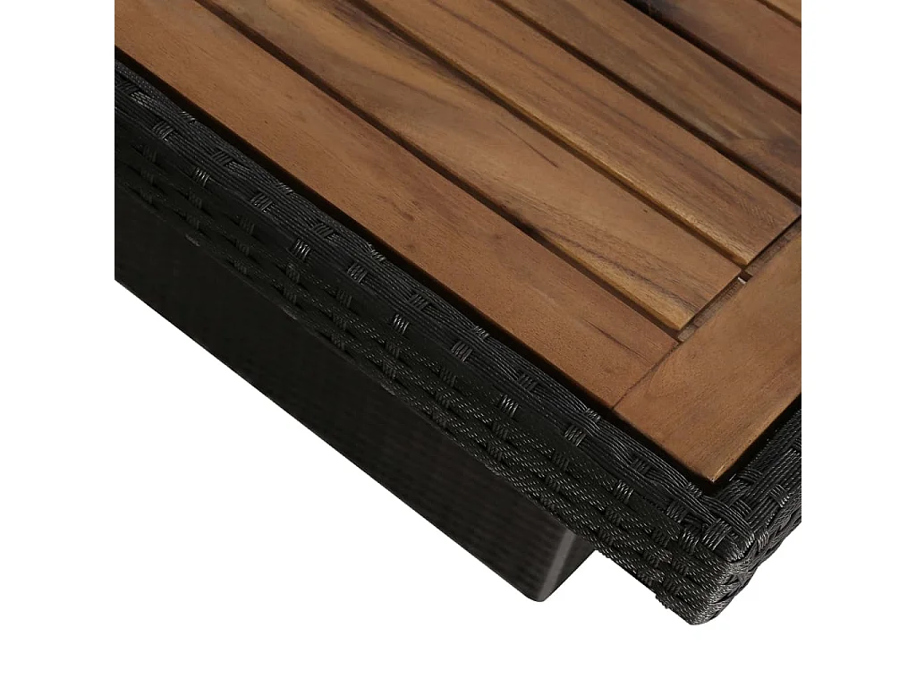 Garden Furniture -  7-delige Tuinset met kussens poly rattan zwart