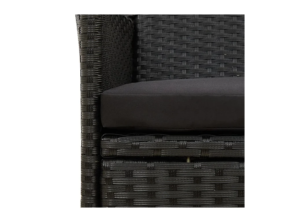 Ewald  Salon de jardin 7 pcs avec coussins résine tressée noir