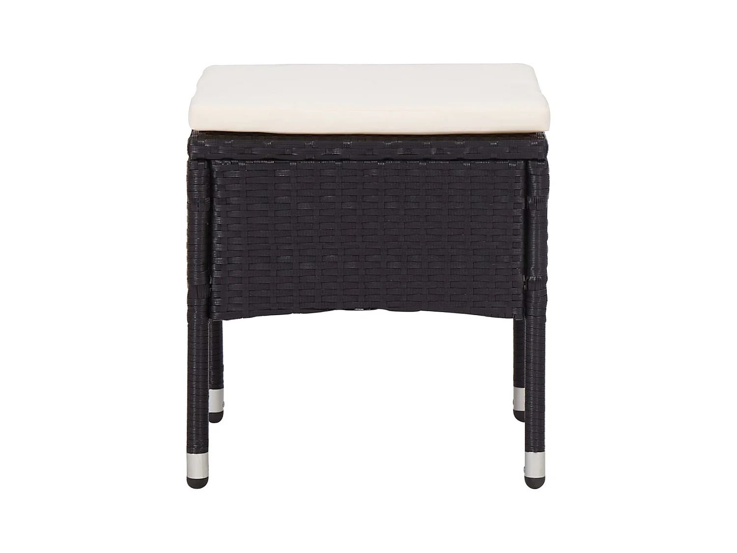 Sophie-Doriane  Set comedor jardín 5 pzas ratán sintético y madera acacia negro