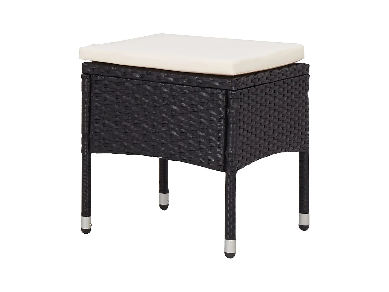Sophie-Doriane  Set comedor jardín 5 pzas ratán sintético y madera acacia negro