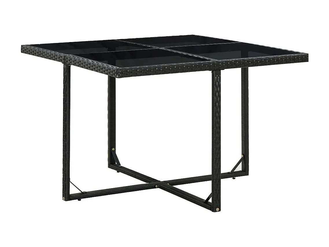 Siracusa  Salon de jardin encastrable 5 pcs et coussins Rotin Noir