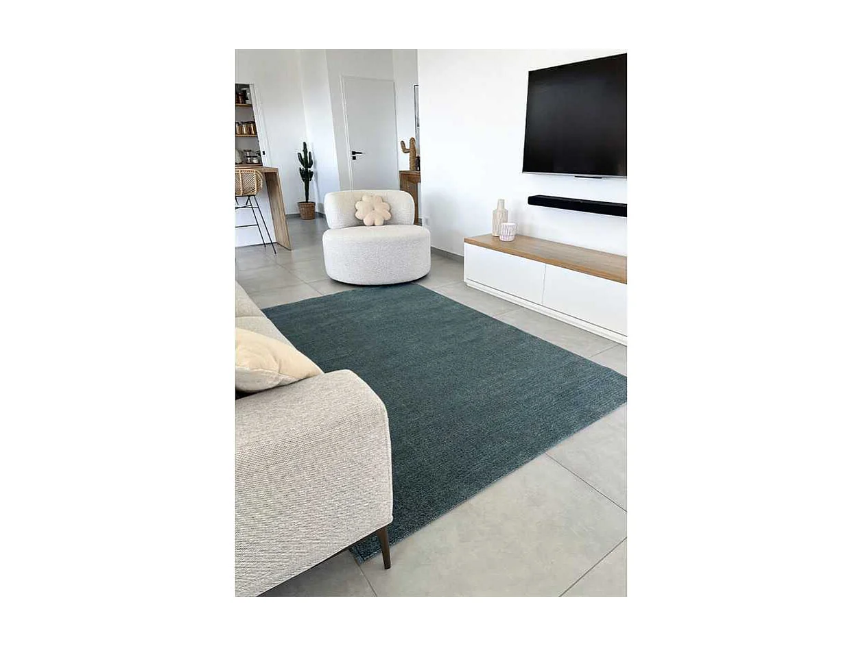 Tapis uni NANCY 29 Bleu canard 160*230