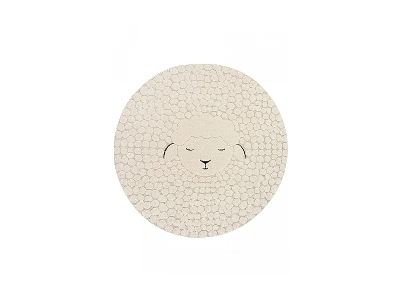 Tapis enfant rond mouton NUBIA 19 Crème 120*120