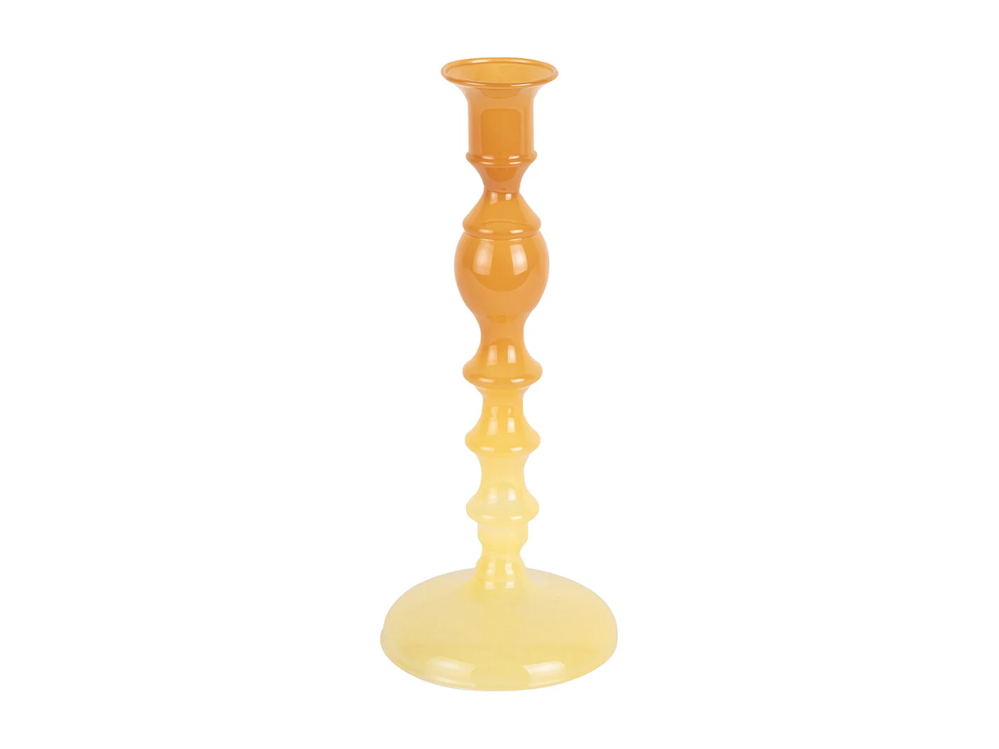Kandelaar Mecer  - 9x9x22.5 cm - Geel