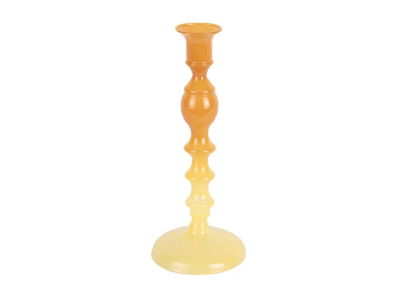 Kandelaar Mecer  - 9x9x22.5 cm - Geel