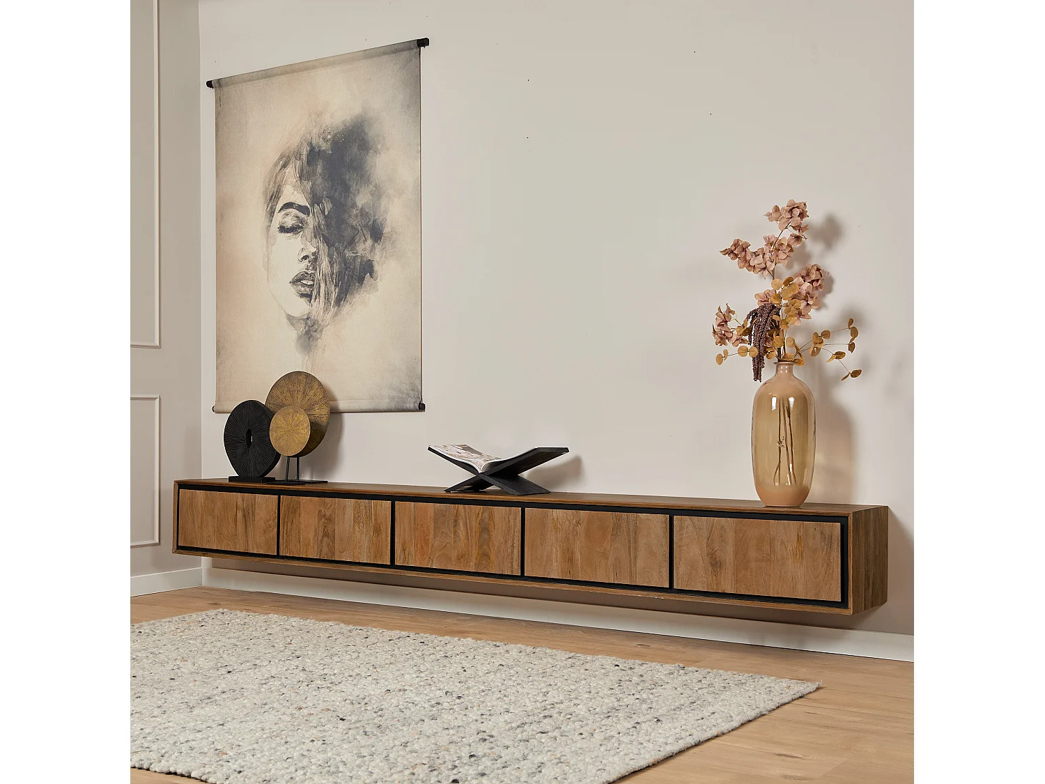 Tv meubel RichWood - 35x280x30cm - Bruin