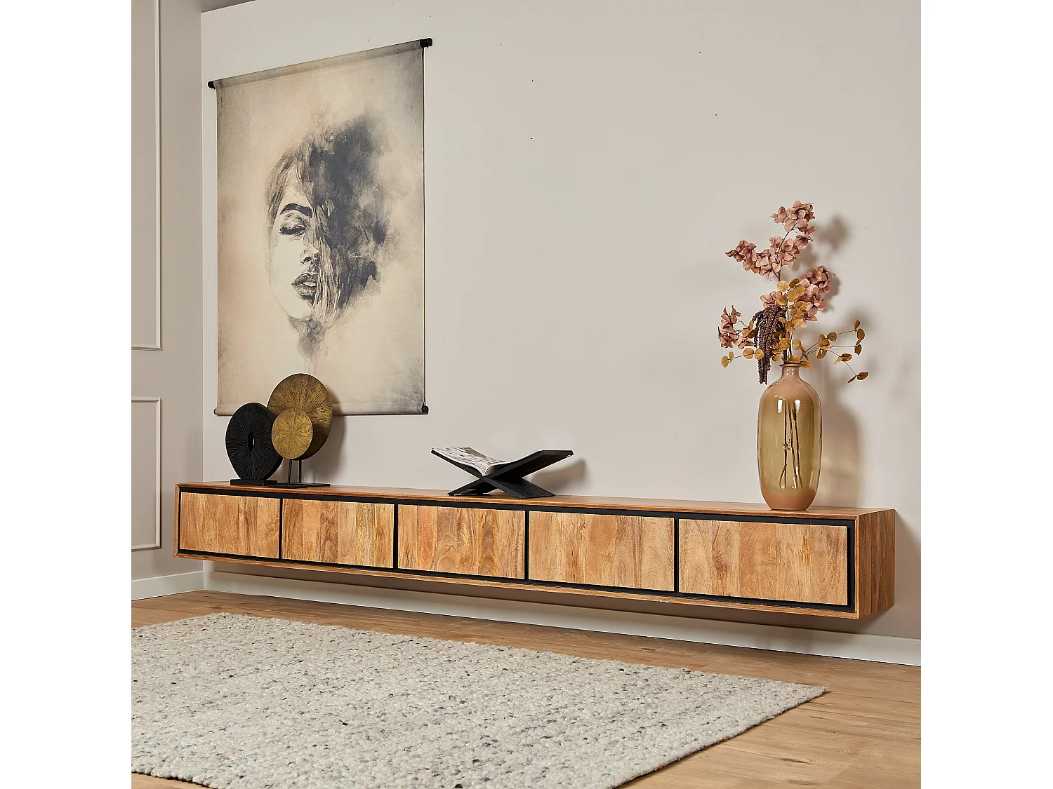 Tv meubel RichWood - 35x280x30cm - Bruin