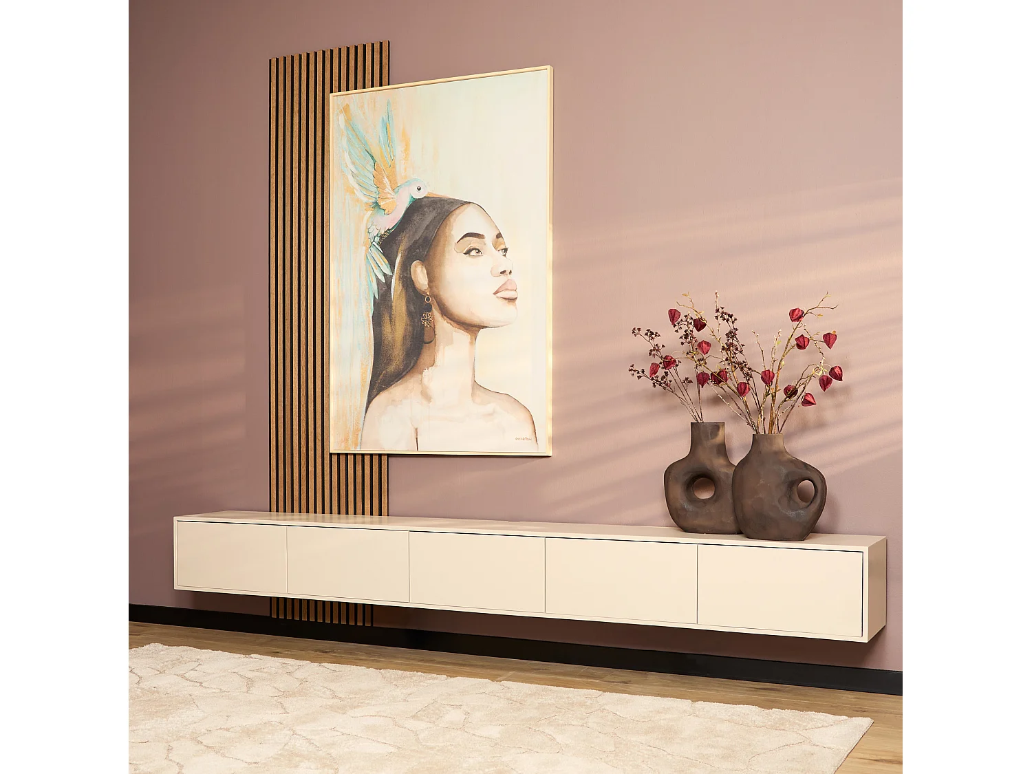 Tv meubel Vision - 30x280x35cm - Beige