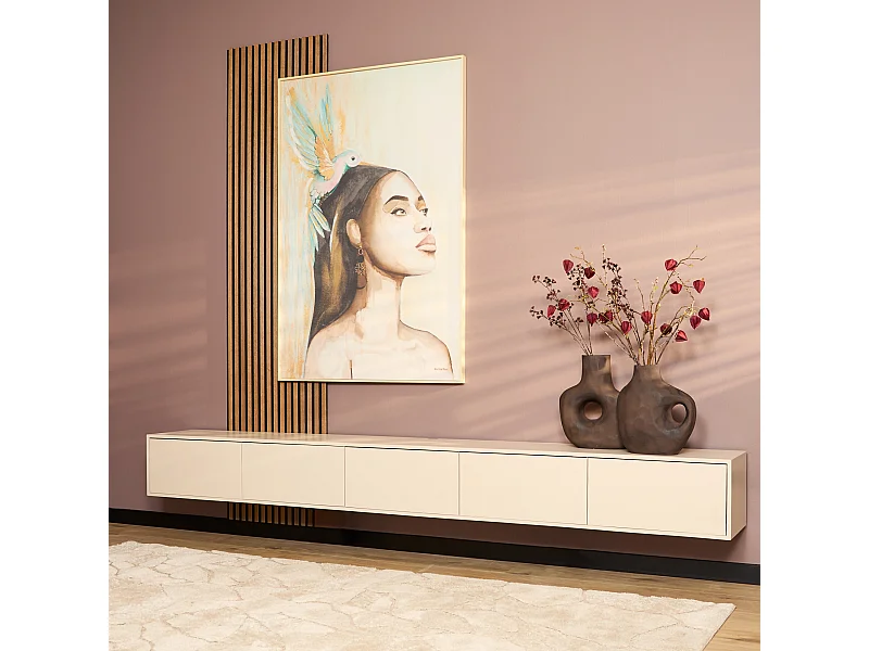 Tv meubel Vision - 30x280x35cm - Beige