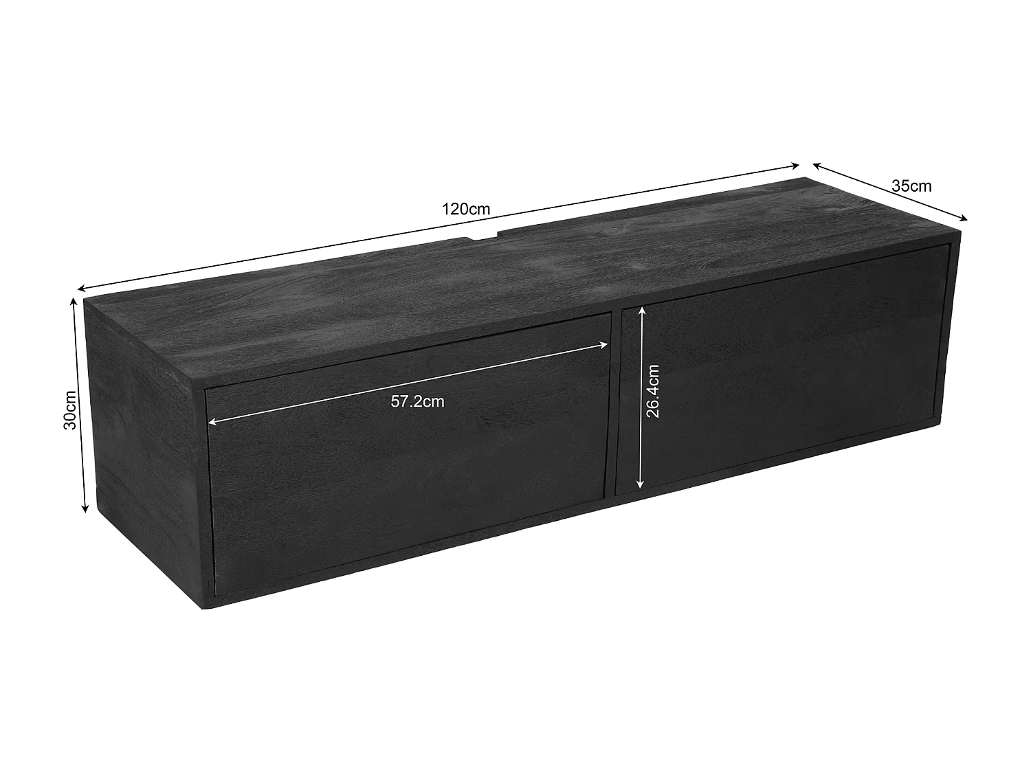 Tv meubel Vision - 30x120x35cm - Zwart