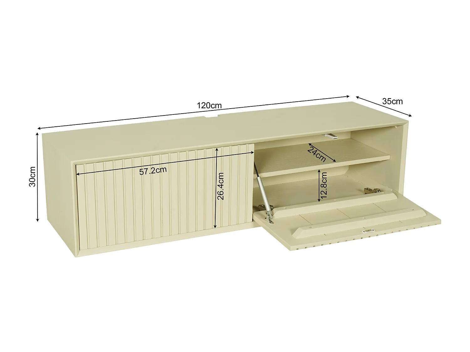 Tv meubel Madison - 35x120x30cm - Beige