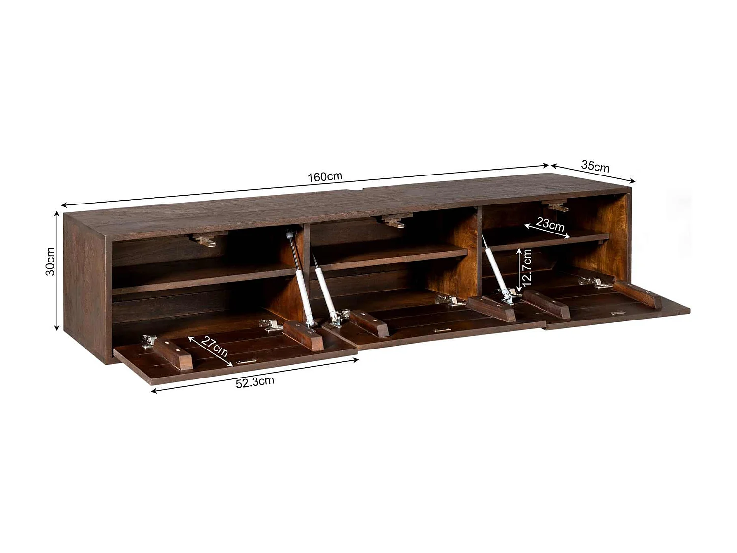 Tv meubel Vision - 30x160x35cm - Bruin