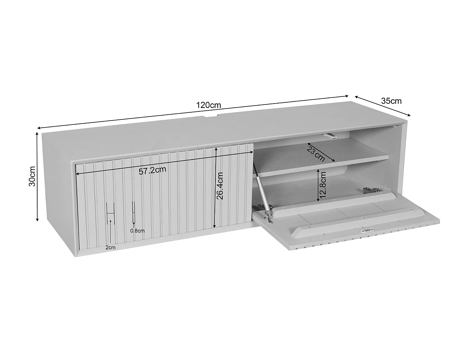 Tv meubel Madison - 35x120x30cm - Bruin