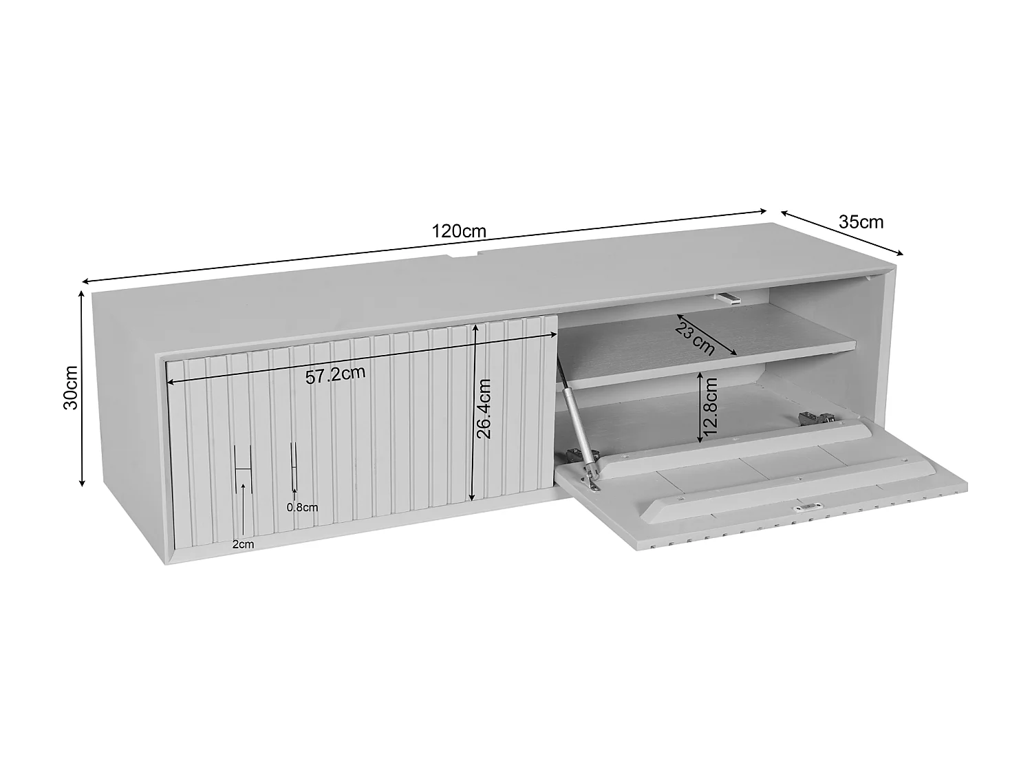 Tv meubel Madison - 35x120x30cm - Bruin