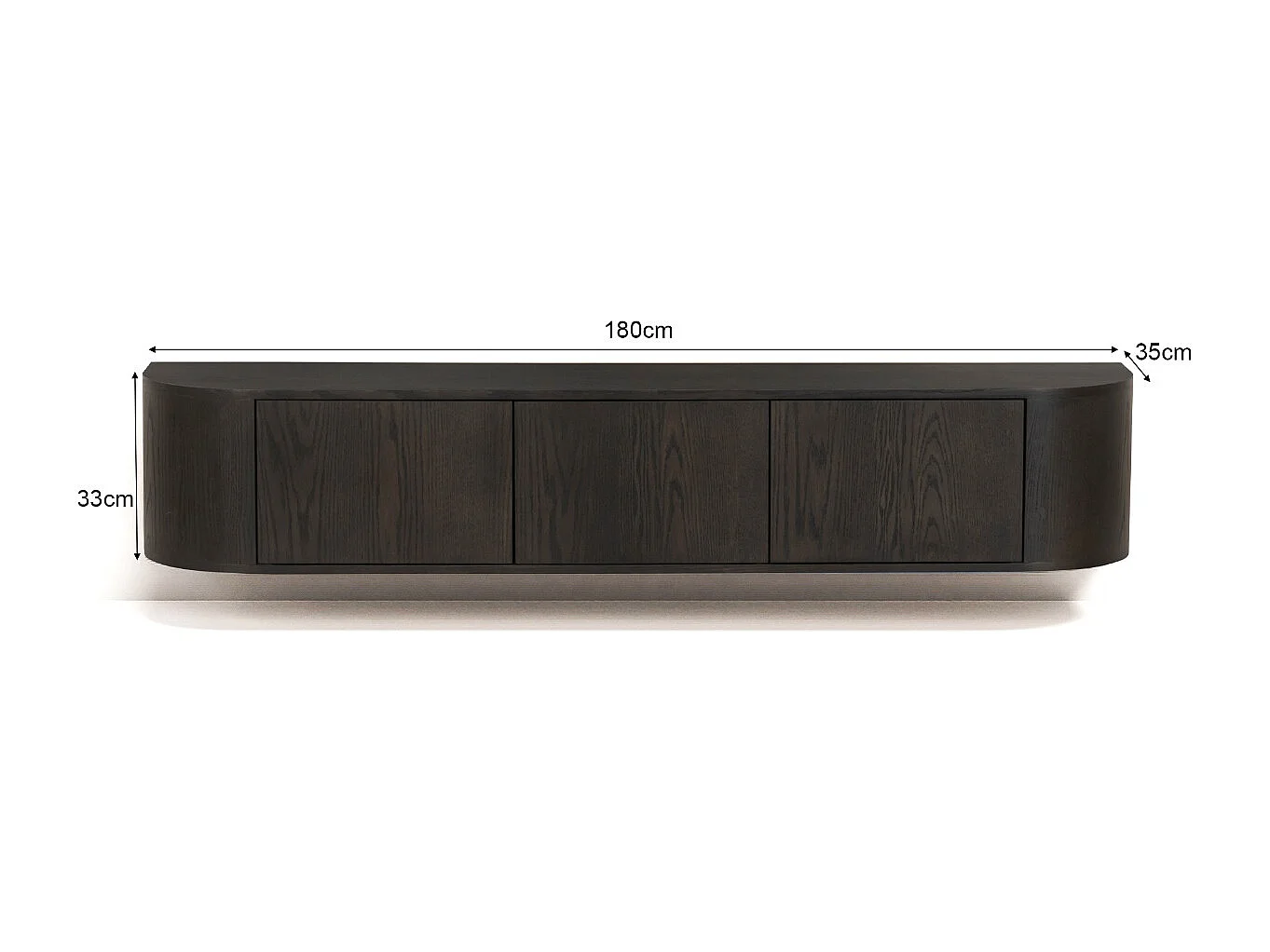 TV-Meubel Novero Espresso Zwevend - 35x180x33cm