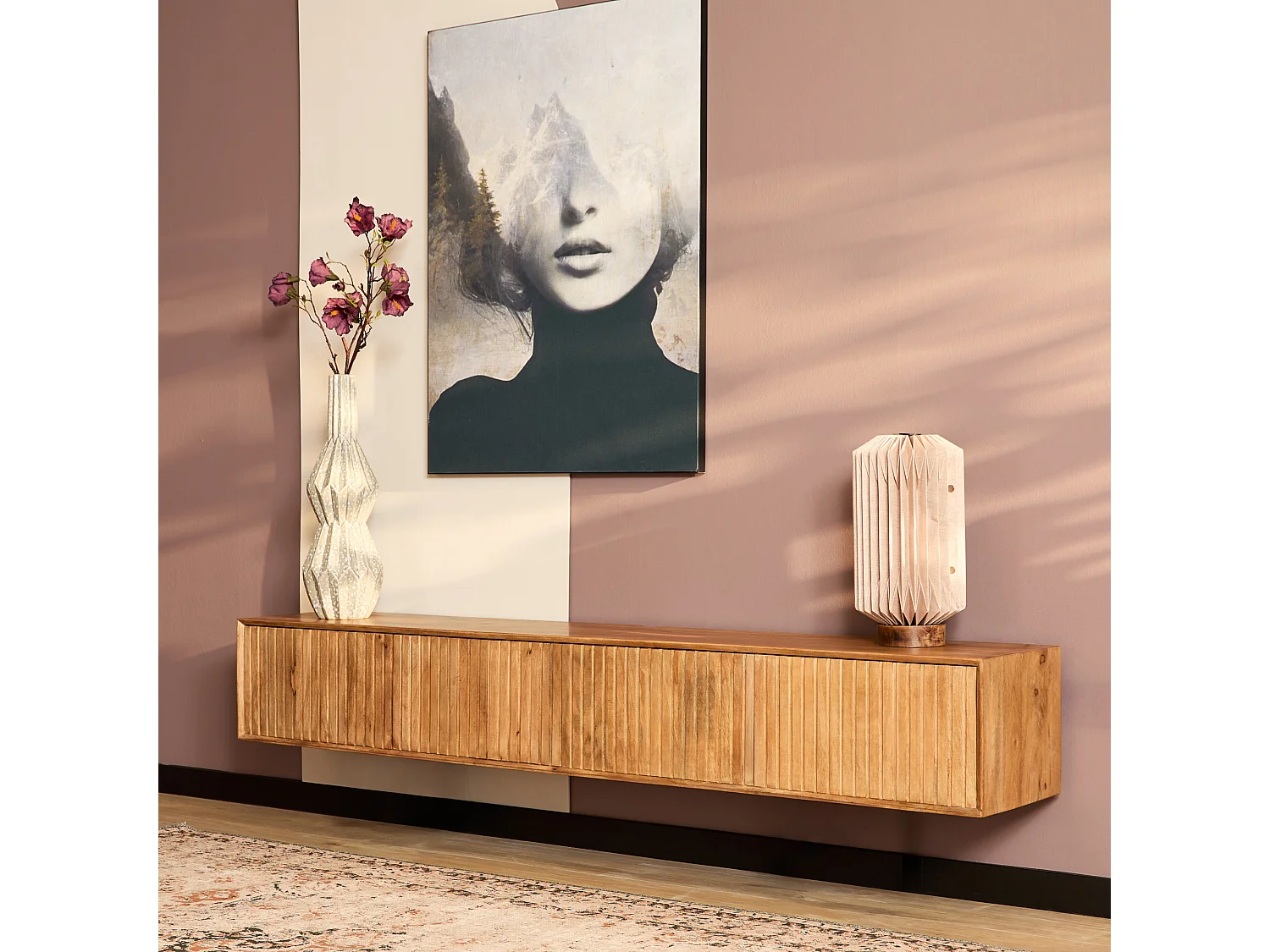 Tv meubel Madison - 35x200x30cm - Bruin