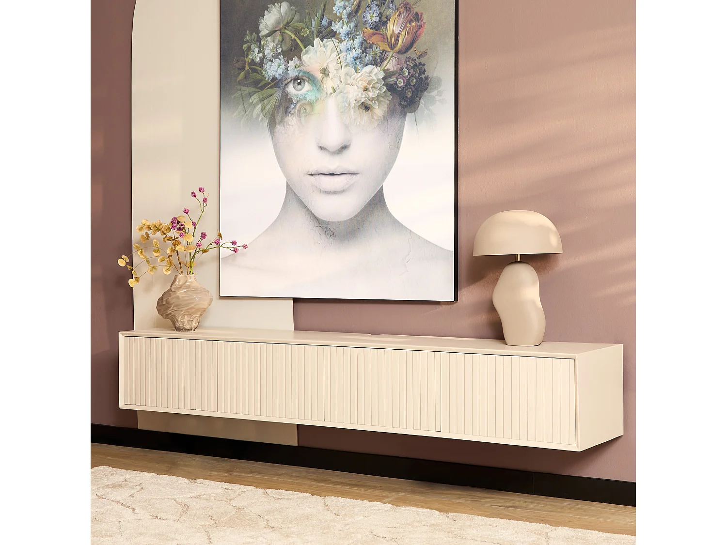 Tv meubel Madison - 35x200x30cm - Beige