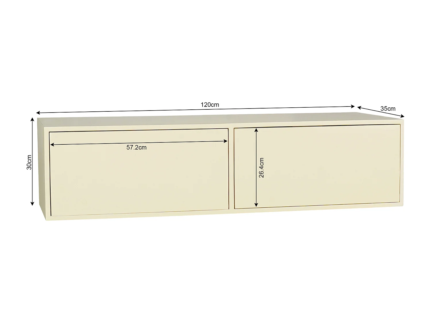 Tv meubel Vision - 30x120x35cm - Beige