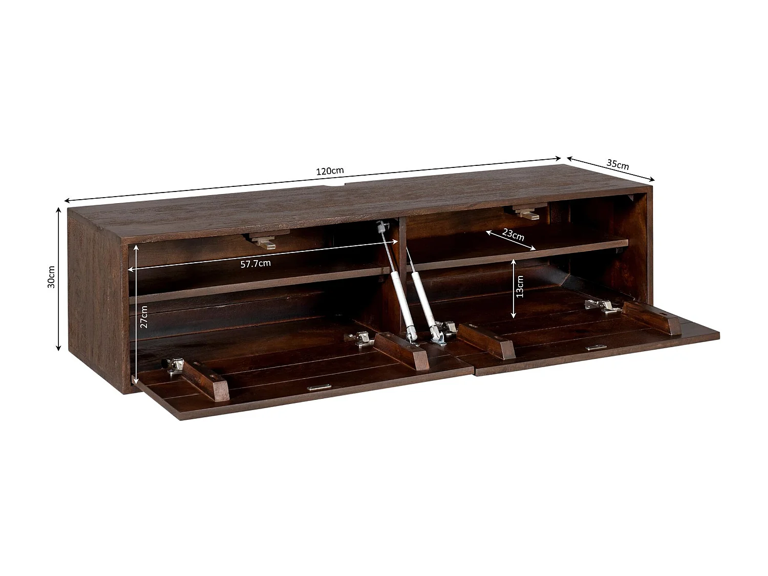 Tv meubel Vision - 30x120x35cm - Bruin