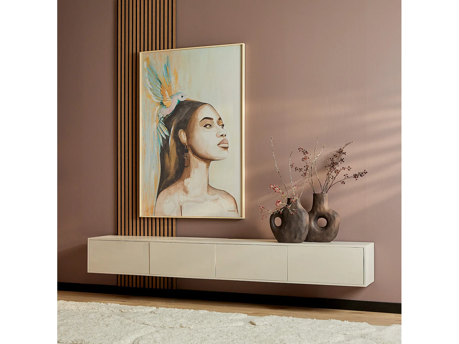 Tv meubel Vision - 30x240x35cm - Beige