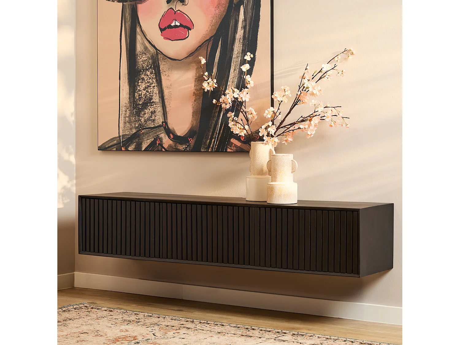 Tv meubel Madison - 35x160x30cm - Zwart