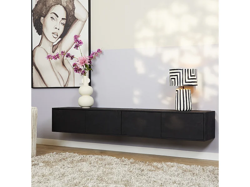 Tv meubel Vision - 30x200x35cm - Zwart