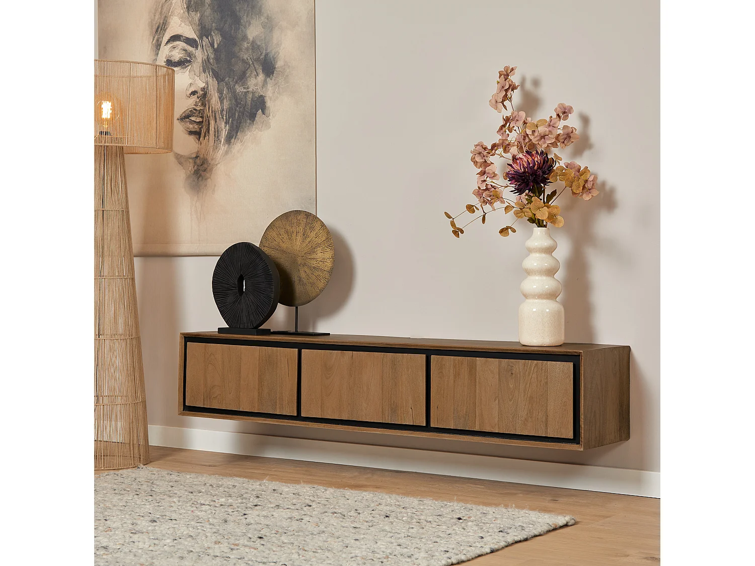 Tv meubel RichWood - 35x160x30cm - Bruin