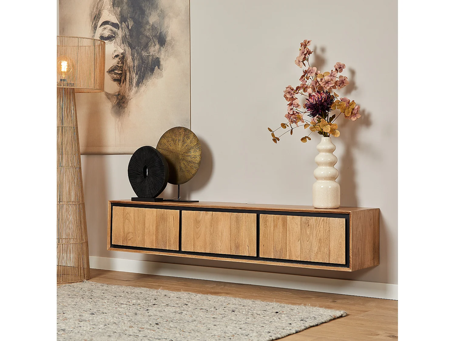 Tv meubel RichWood - 35x160x30cm - Bruin