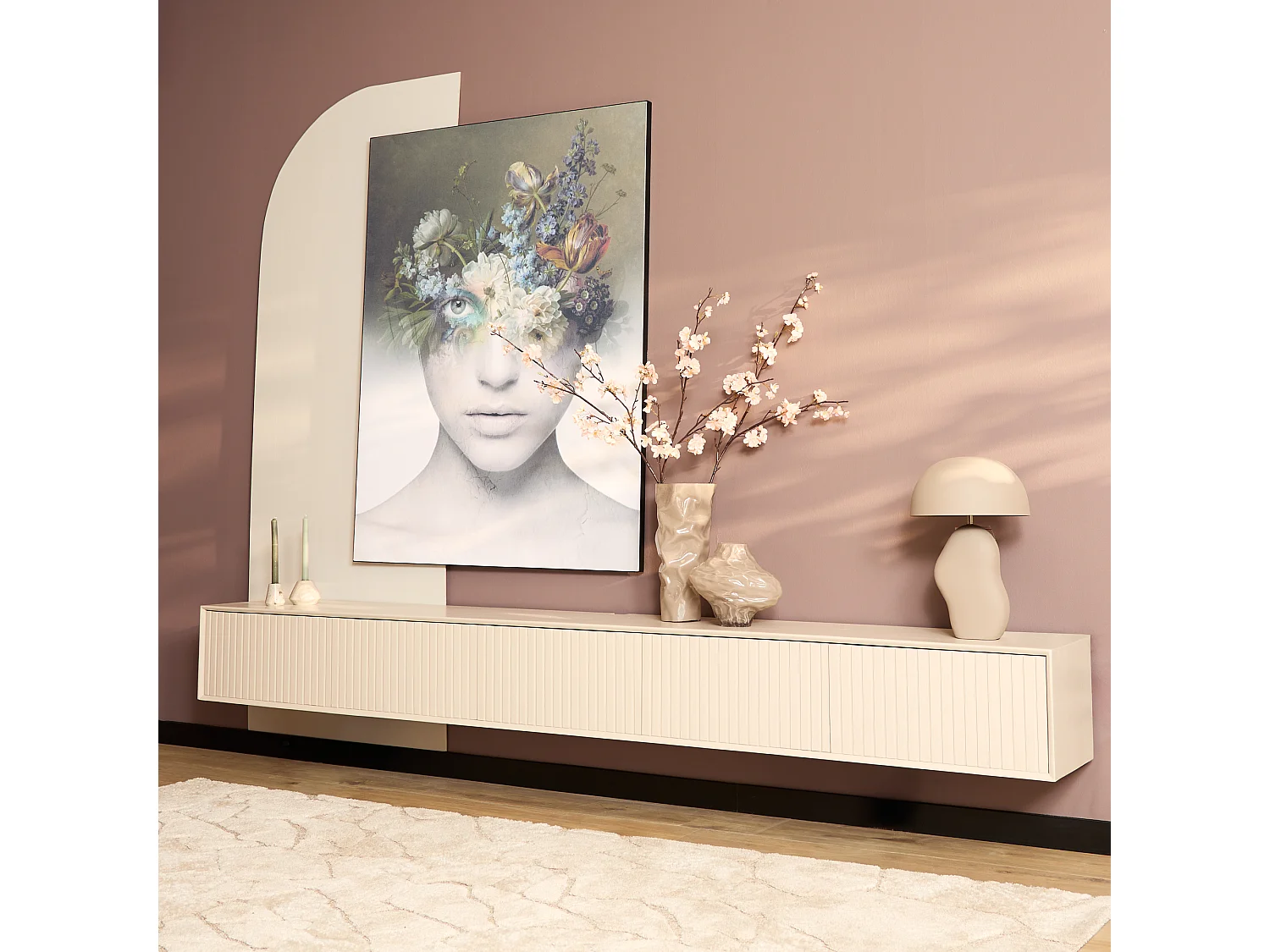 Tv meubel Madison - 35x280x30cm - Beige