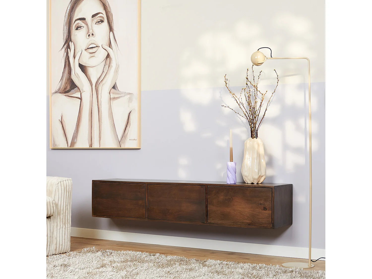 Tv meubel Vision - 30x120x35cm - Bruin