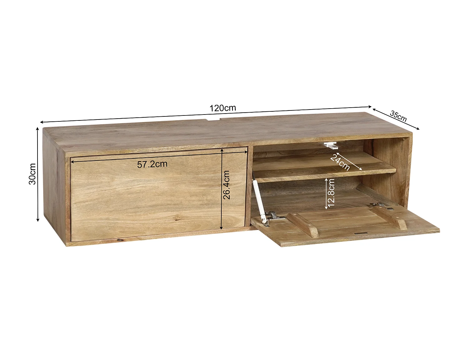 Tv meubel Vision - 30x120x35cm - Bruin