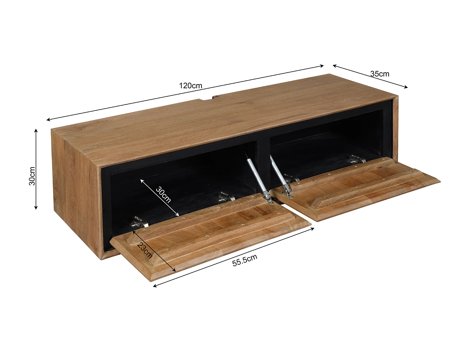 Tv meubel RichWood - 35x120x30cm - Bruin