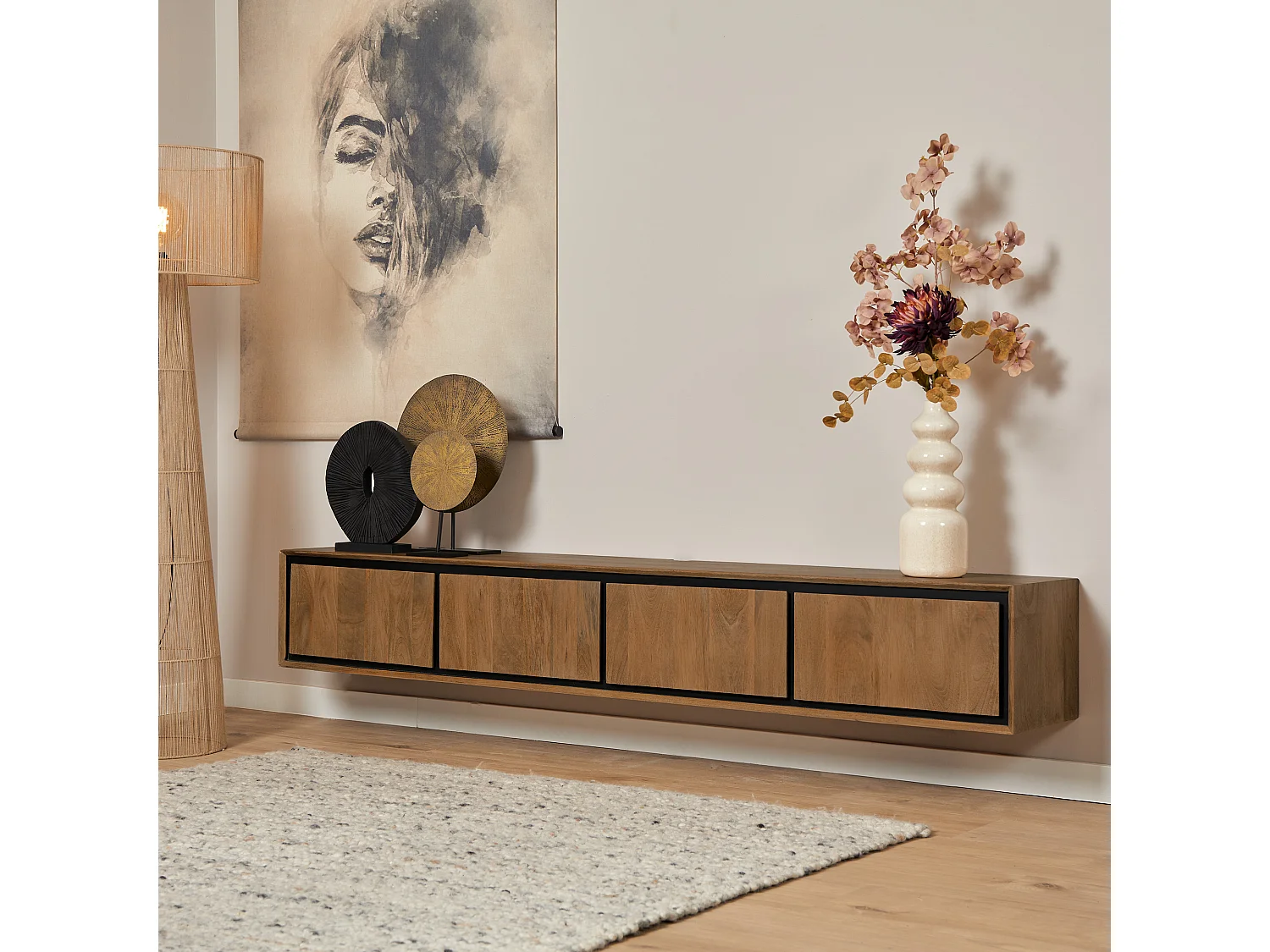 Tv meubel RichWood - 35x200x30cm - Bruin