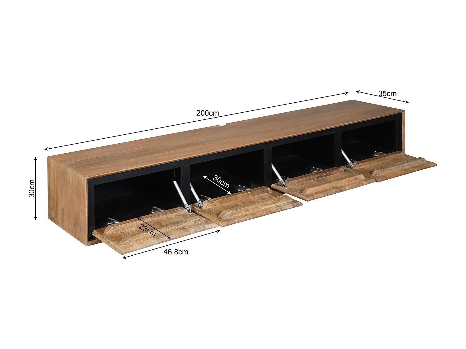 Tv meubel RichWood - 35x200x30cm - Bruin