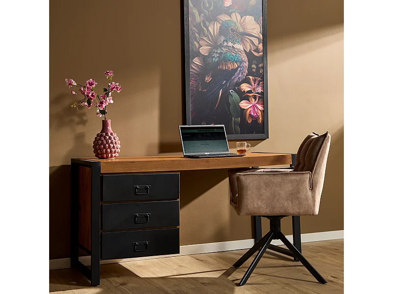 Bureau Boaz - 58x145x74cm - Bruin