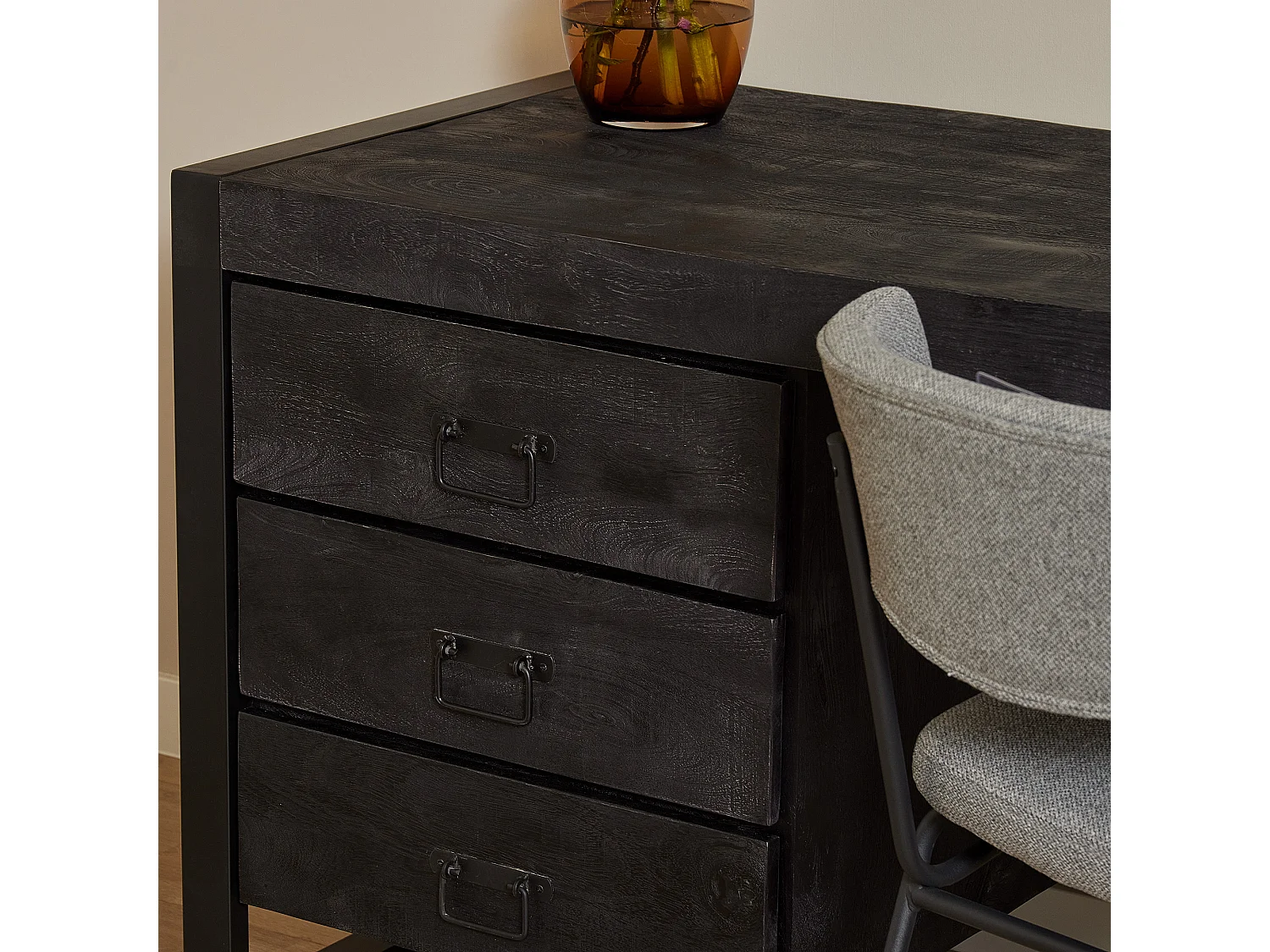 Bureau Boaz - 58x145x74cm - Zwart