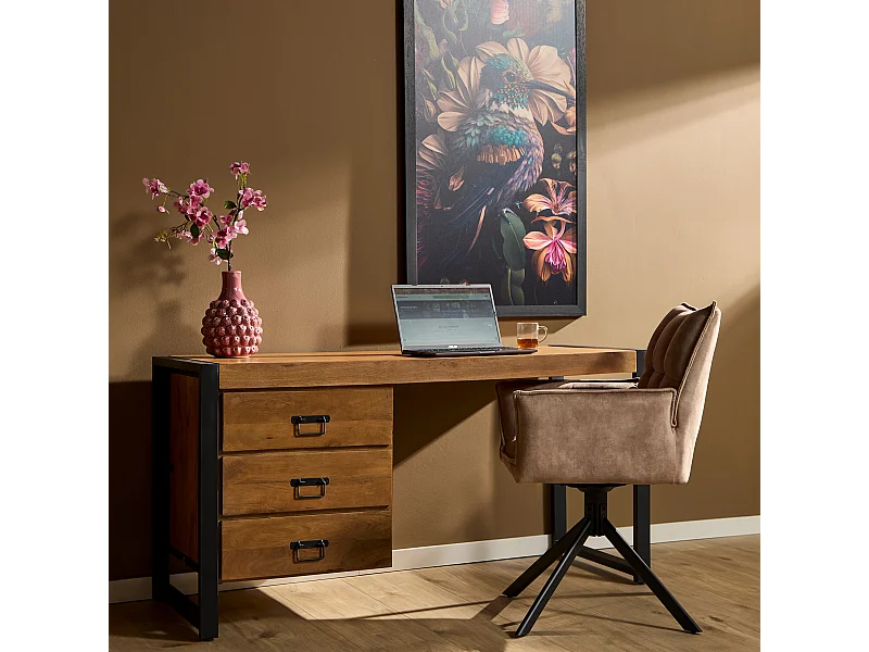 Bureau Boaz - 58x145x74cm - Bruin