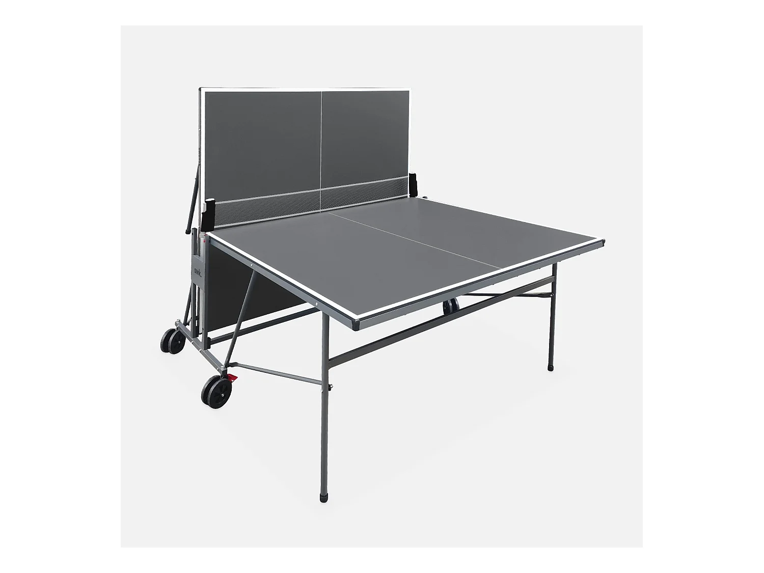 Table de ping pong INDOOR gris - table pliable avec 2 raquettes et 3 balles. pour utilisation intérieure. sport tennis de table