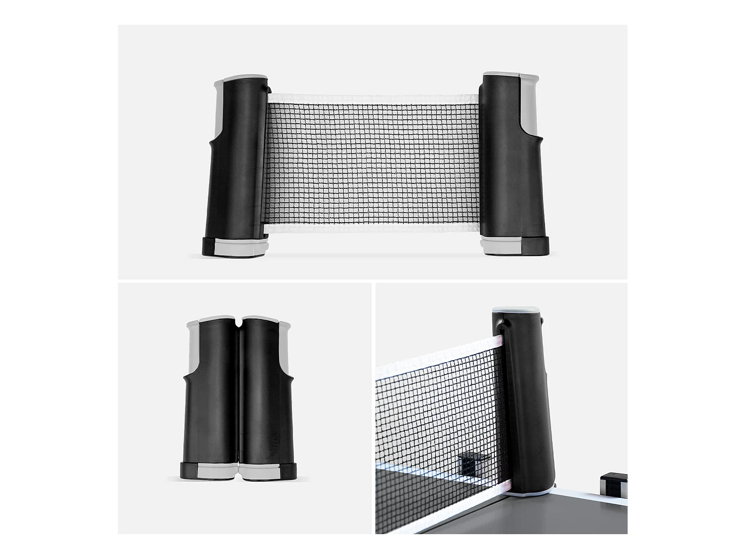 Table de ping pong INDOOR gris - table pliable avec 2 raquettes et 3 balles. pour utilisation intérieure. sport tennis de table