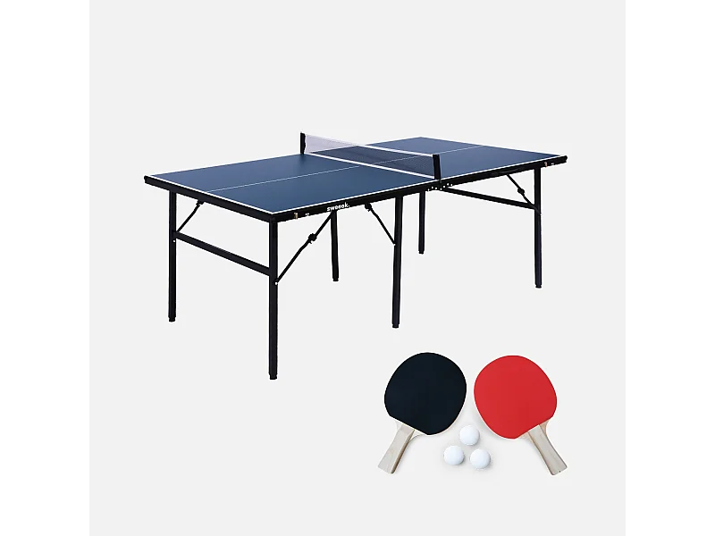 Tavolo da ping pong per esterni con 2 racchette e 3 palline, 180cm,