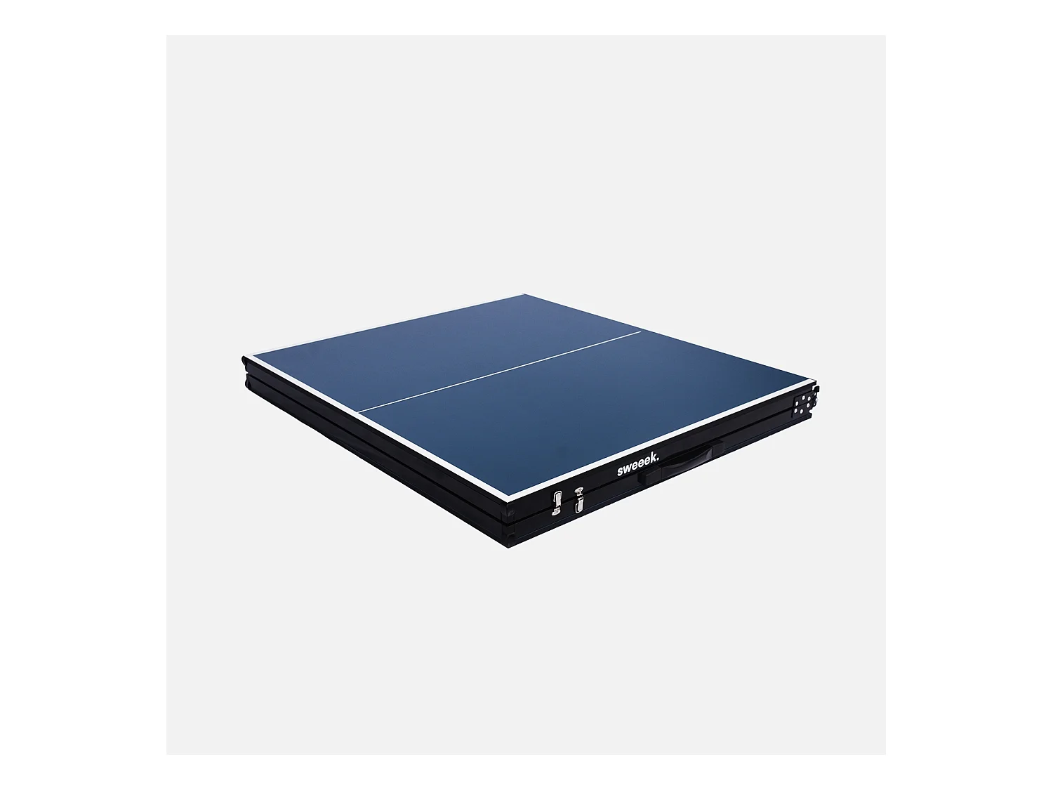 Table de ping pong d'intérieur médium. bleu. avec 2 raquettes et 3 balles