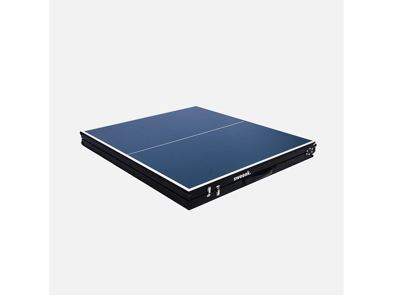 Table de ping pong d'intérieur médium. bleu. avec 2 raquettes et 3 balles