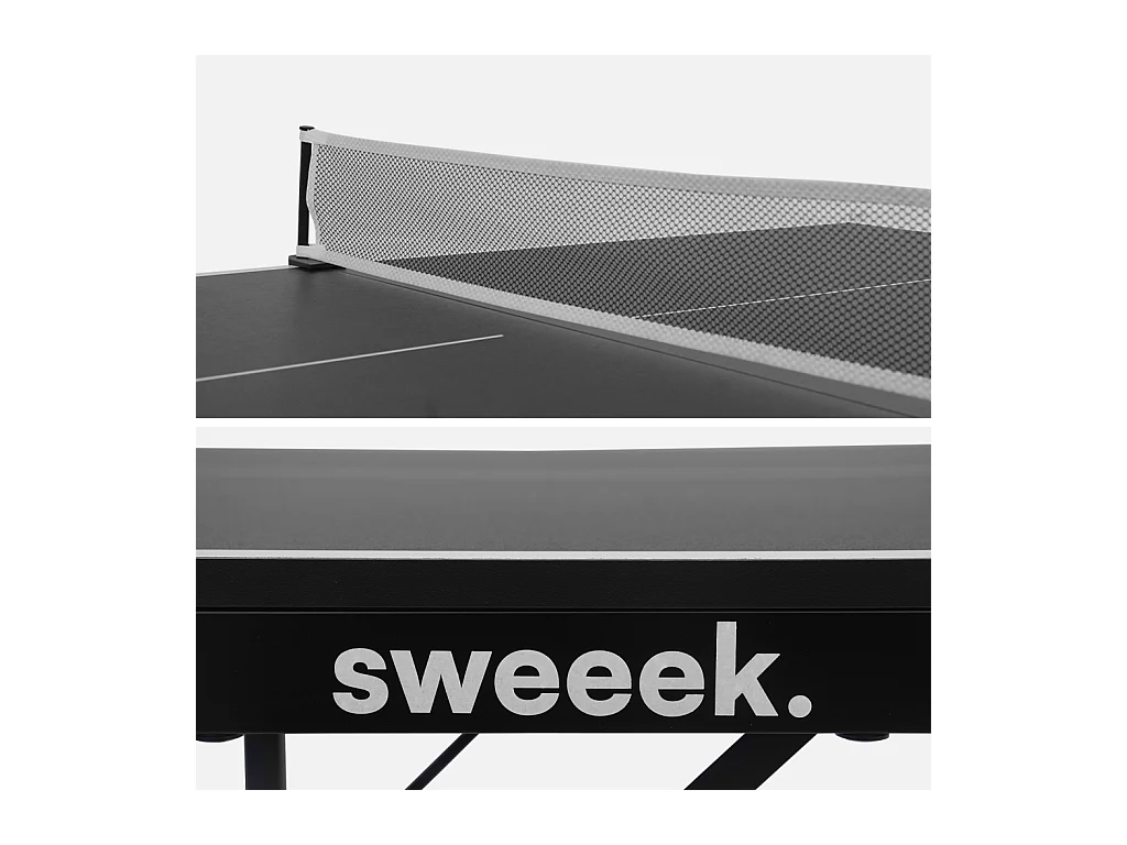 Mini table de ping pong 150x75cm - table pliable INDOOR noir. avec 2 raquettes et 3 balles. valise de jeu pour utilisation intérieure. sport tennis de table