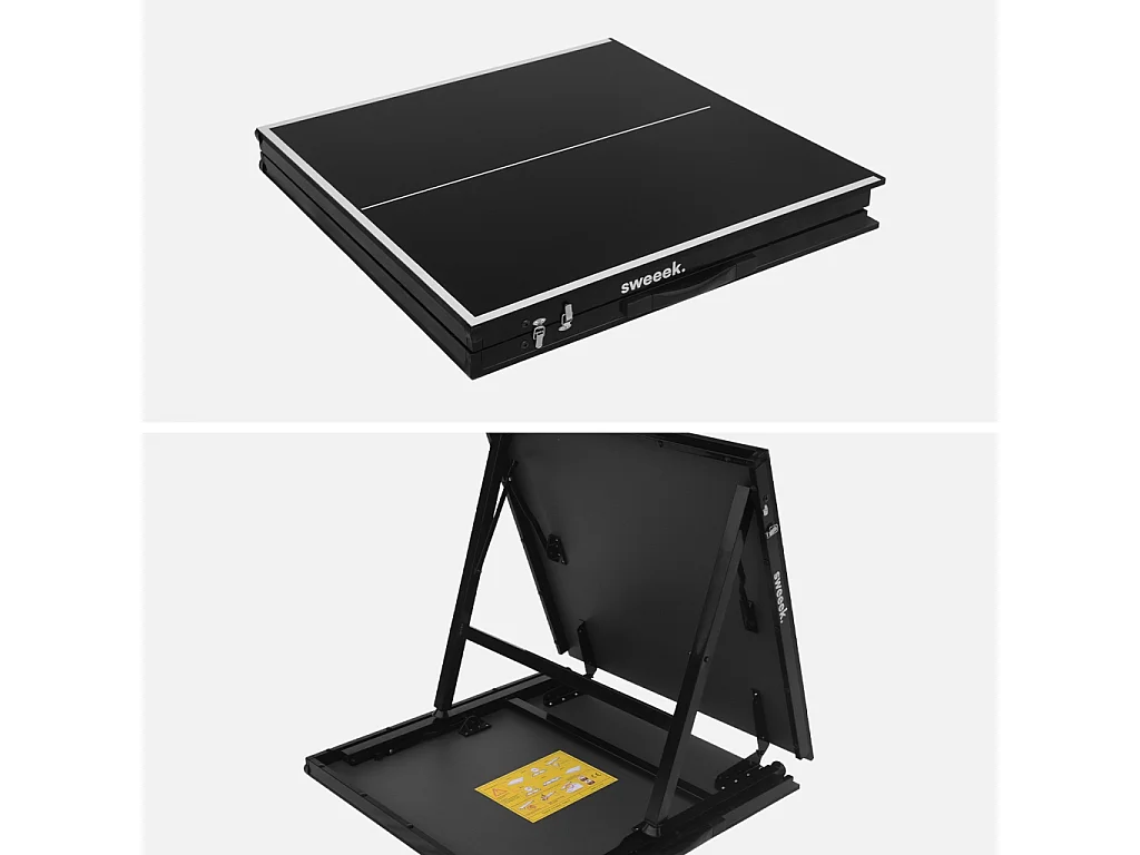 Mini mesa de ping pong interior plegable con 2 raquetas y 3 pelotas,