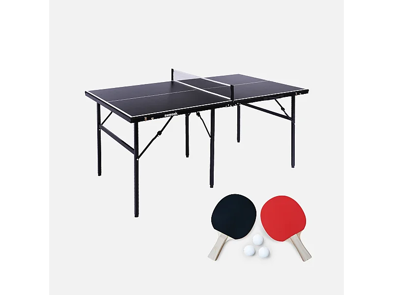 Tavolo da ping pong per esterni con 2 racchette e 3 palline, 180cm,