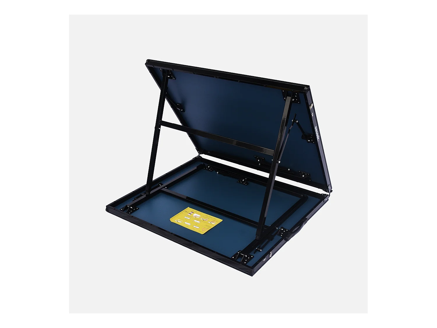 Table de ping pong d'intérieur médium. noir.  avec 2 raquettes et 3 balles